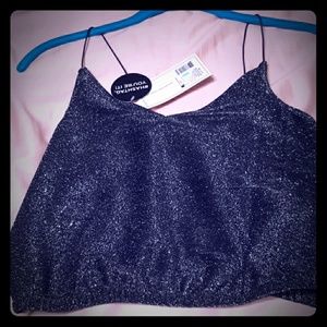 Sparkly Black Crop Top